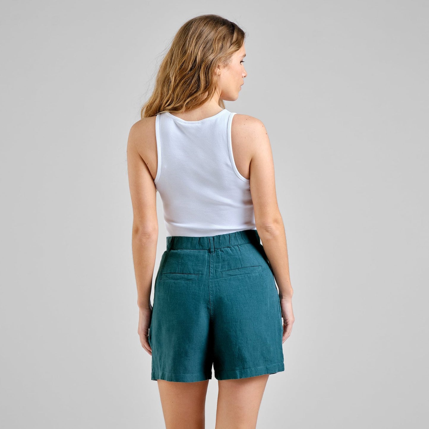 Djupvik Linen Shorts - Mediterranea Green