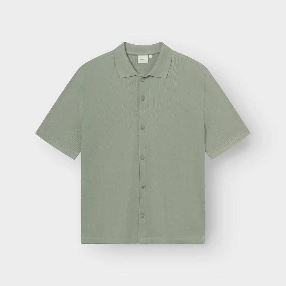 LAST ONES in L - Falkvik Waffle Shirt - Iceberg Green
