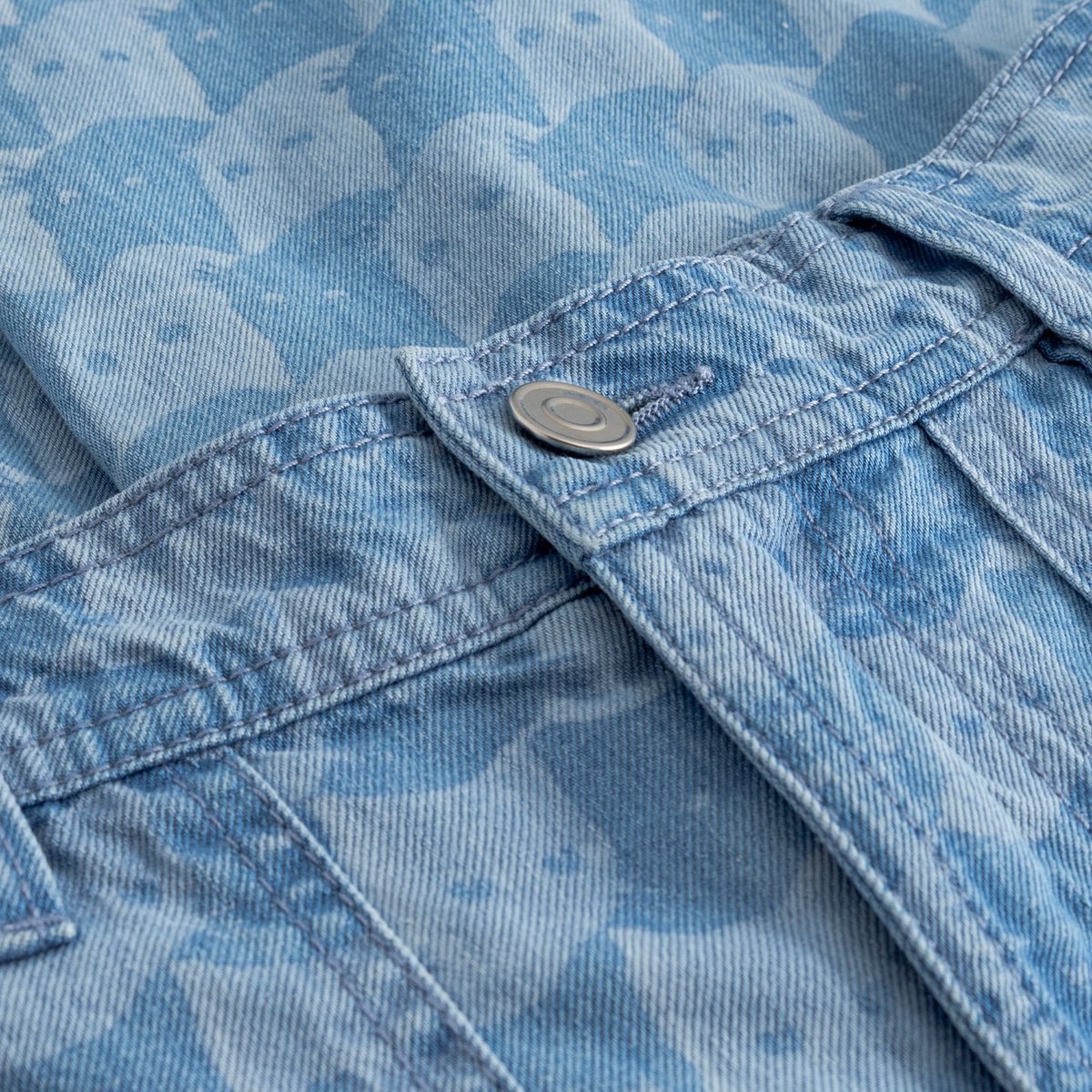 LAST ONE in XL - Vara Workwear Pepita Cats - Light Blue