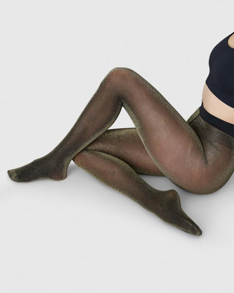 Tora Shimmery Tights 20 Denier - Black/Gold