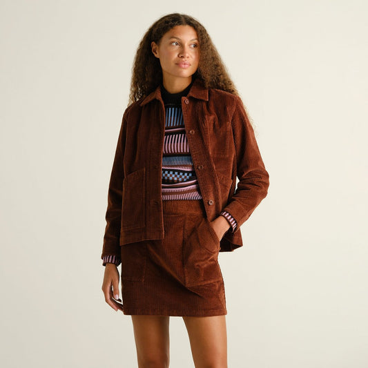 Majorna Corduroy Skirt - Cappuccino Brown