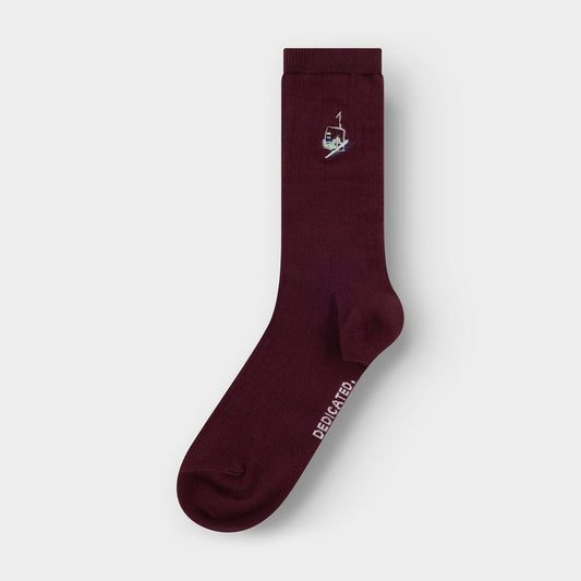 Ski Lift Knivsta Socks - Fig Red