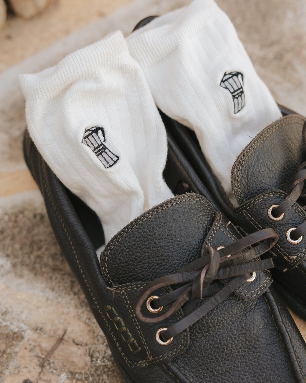 Mocca Knivsta Socks - Whisper White