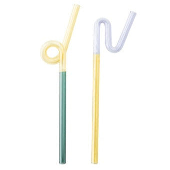 Rainbow Straws Set of 2 - Green/Yellow