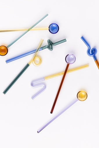 Rainbow Straws Set of 2 - Orange/Blue