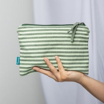 Cosmetic Bag Stripes - Green