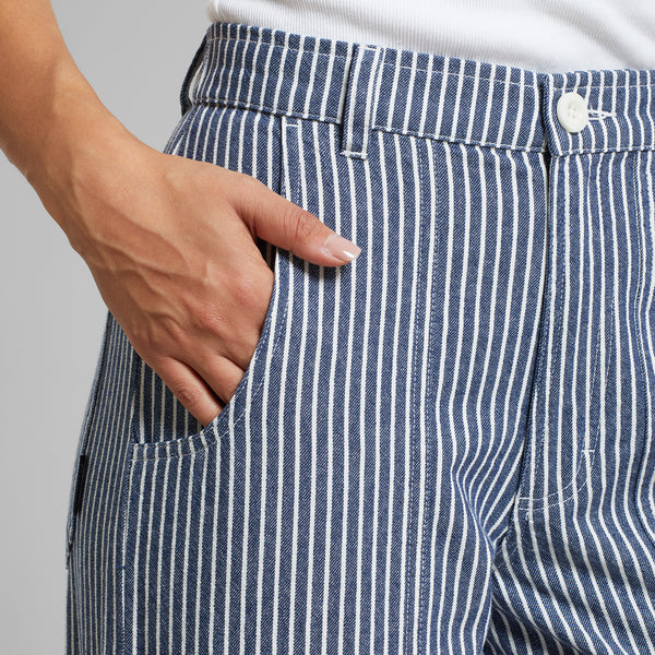 Vara Stripe Workwear Pants - Blue