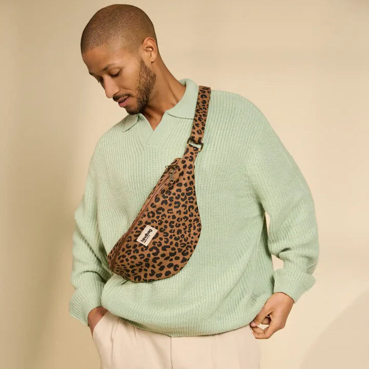 Sasha Banana Bag L - Leopard Canelle