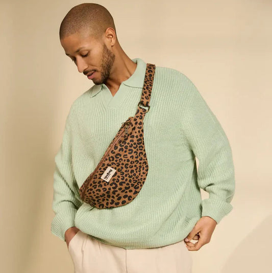 Sasha Banana Bag L - Leopard Canelle