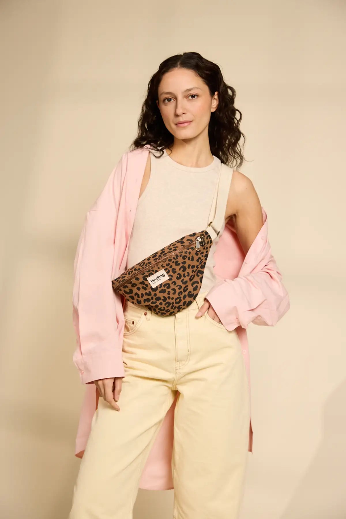 Sasha Banana Bag L - Leopard Canelle