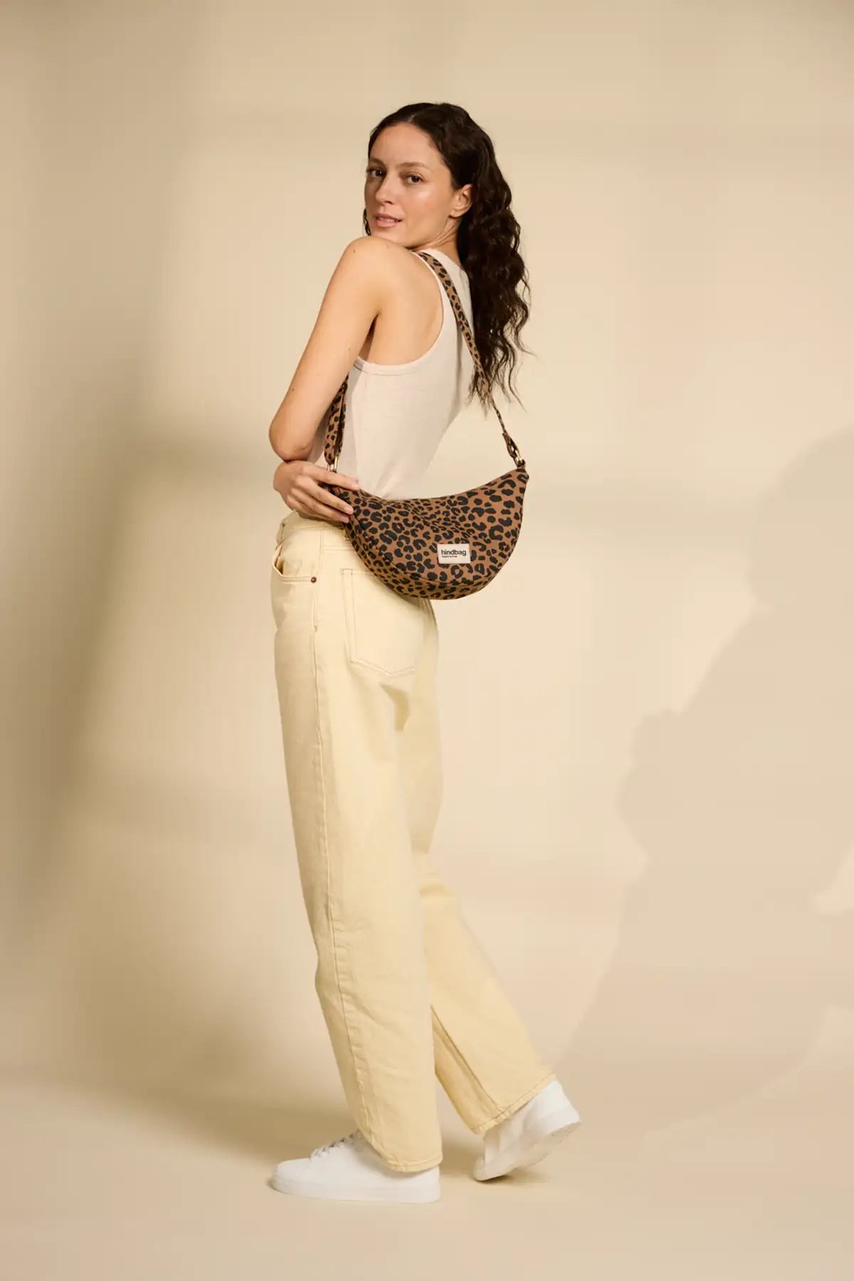 Hindbag Andrea Half Moon Bag - Leopard Cinnamon