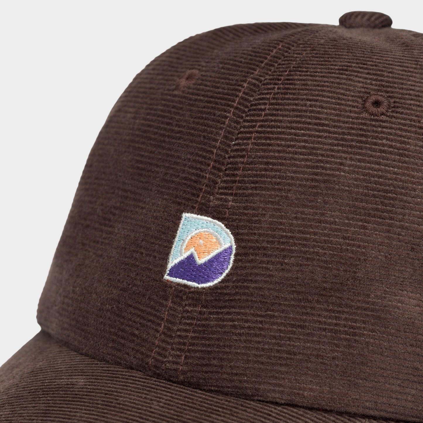 Soft Cap Slussen Corduroy Mountain Logo - Coffee Brown