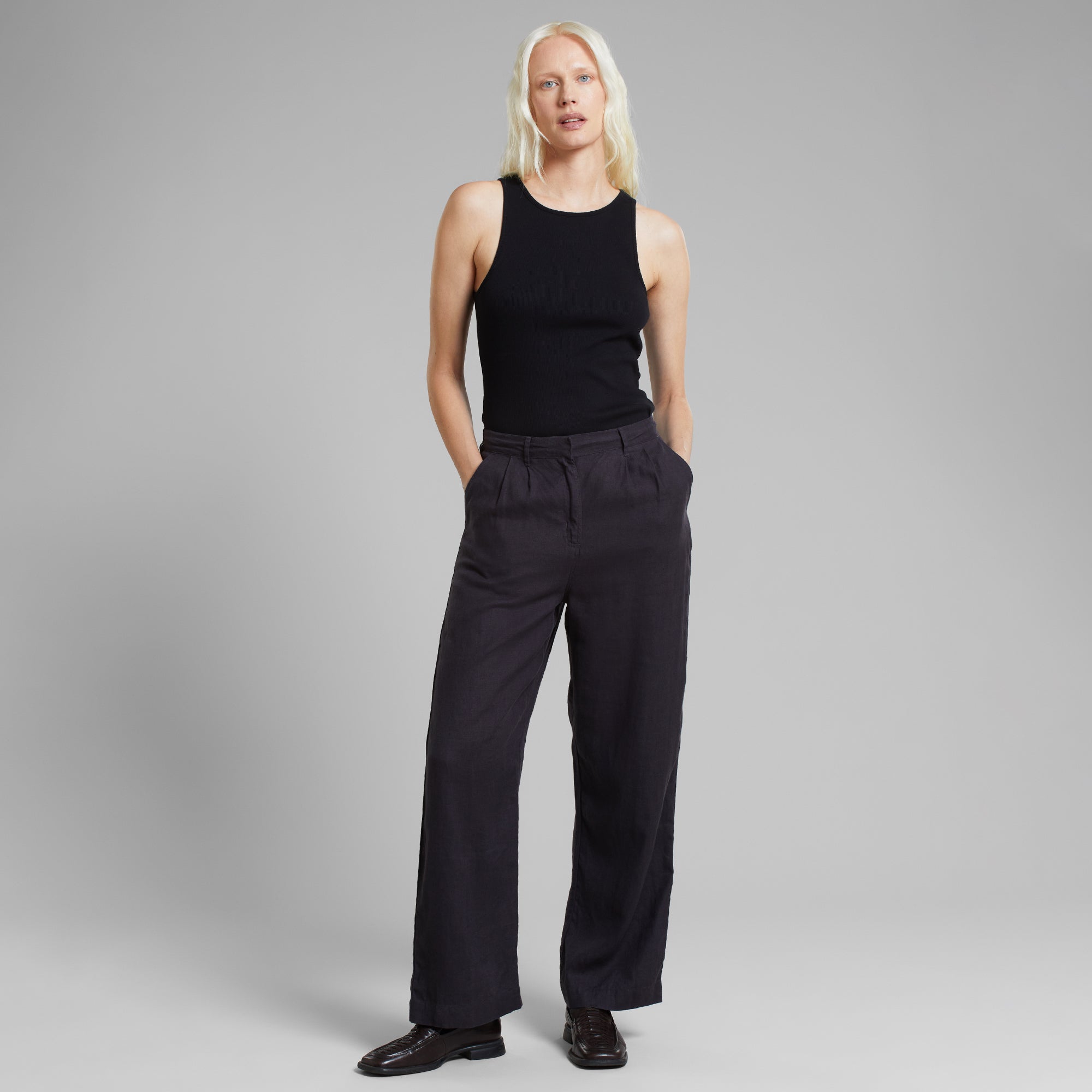 Vickelby Linen Pants - Phantom Black