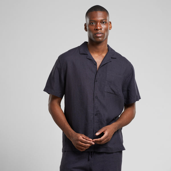 LAST ONE in XL - Marstrand Linen Shirt - Phantom Black