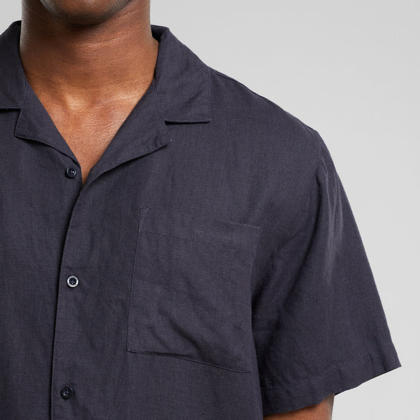 LAST ONE in XL - Marstrand Linen Shirt - Phantom Black