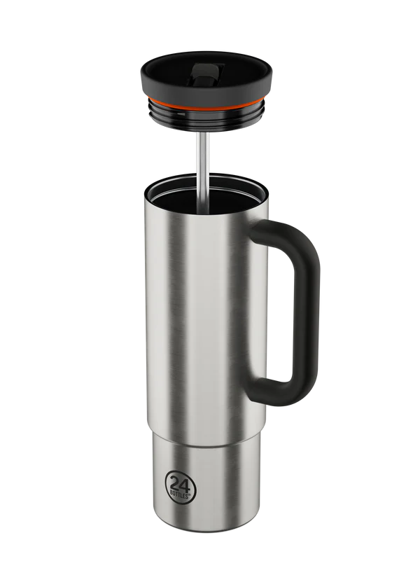 Straw Bottle - Brushed Steel