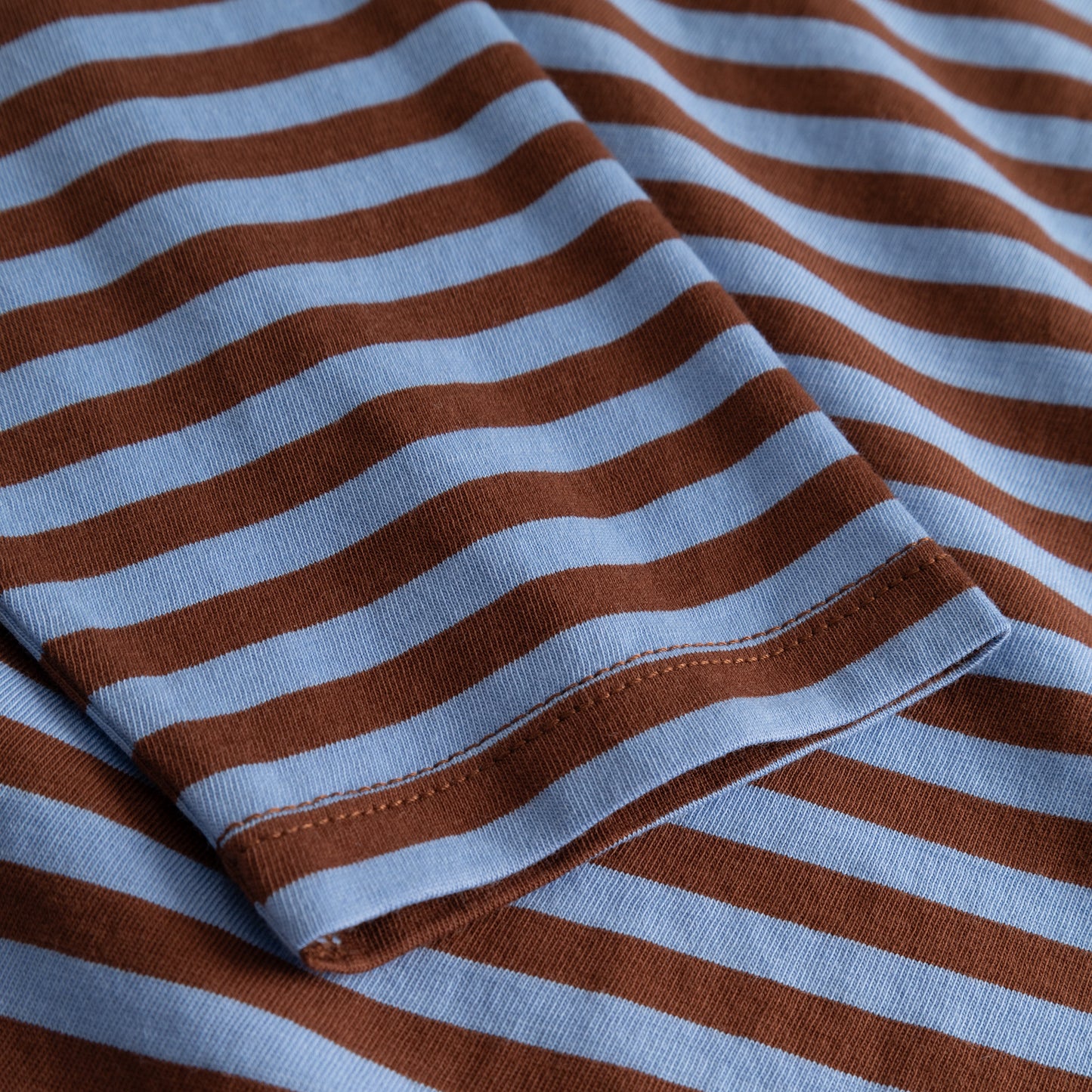 Top Humledal Stripes - Cappuccino Brown/Cornflower Blue