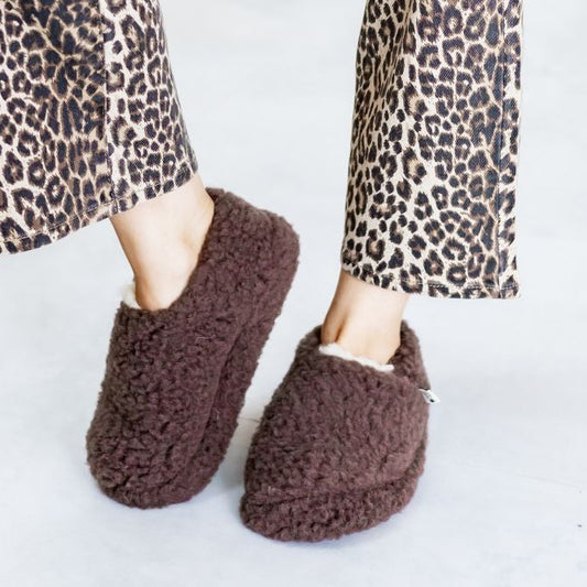 Wool Siberian Slippers - Choco Martini