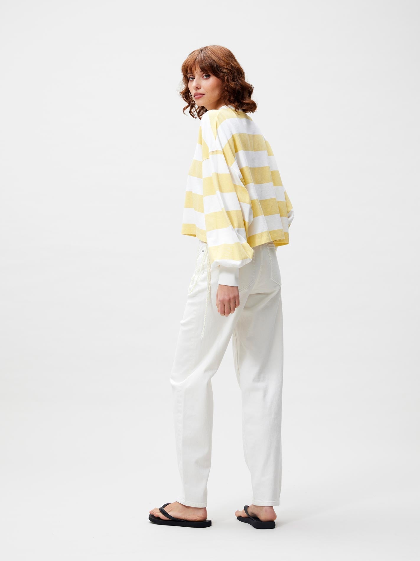 Oversized Striped Longsleeve - Mellow Yellow