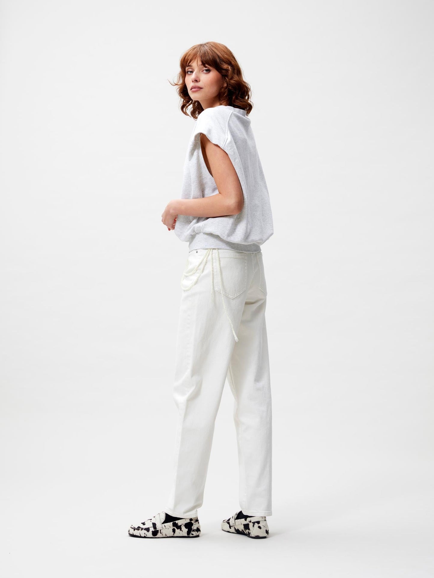 Sleeveless Sweater - Light Grey Melange