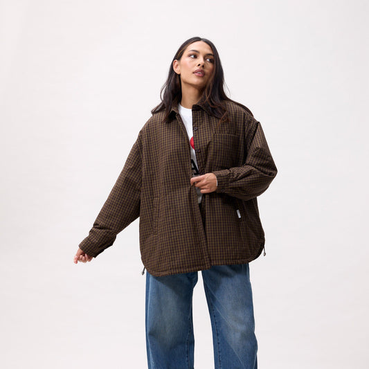Light Padded Check Jacket - Mossy