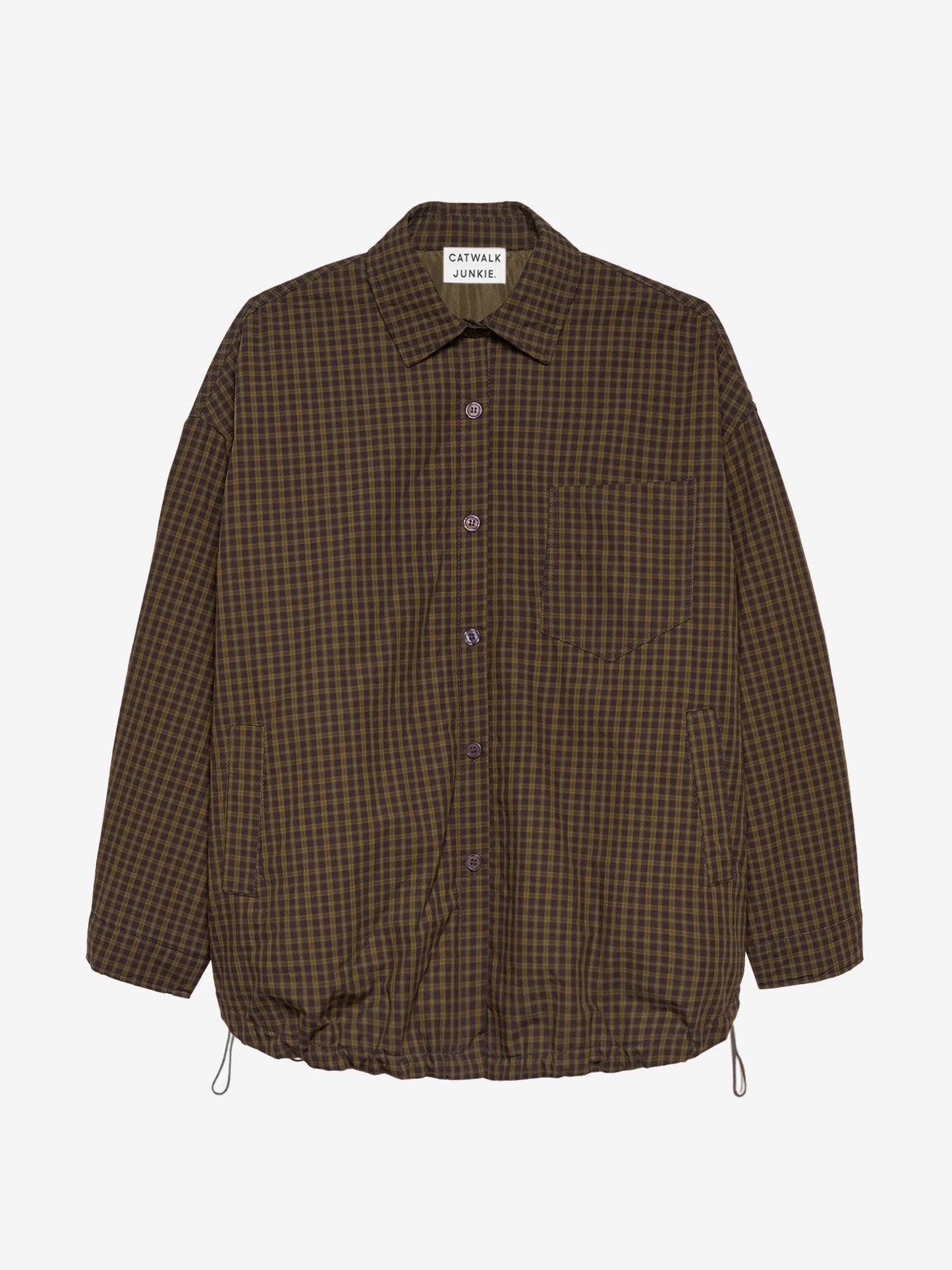 Light Padded Check Jacket - Mossy