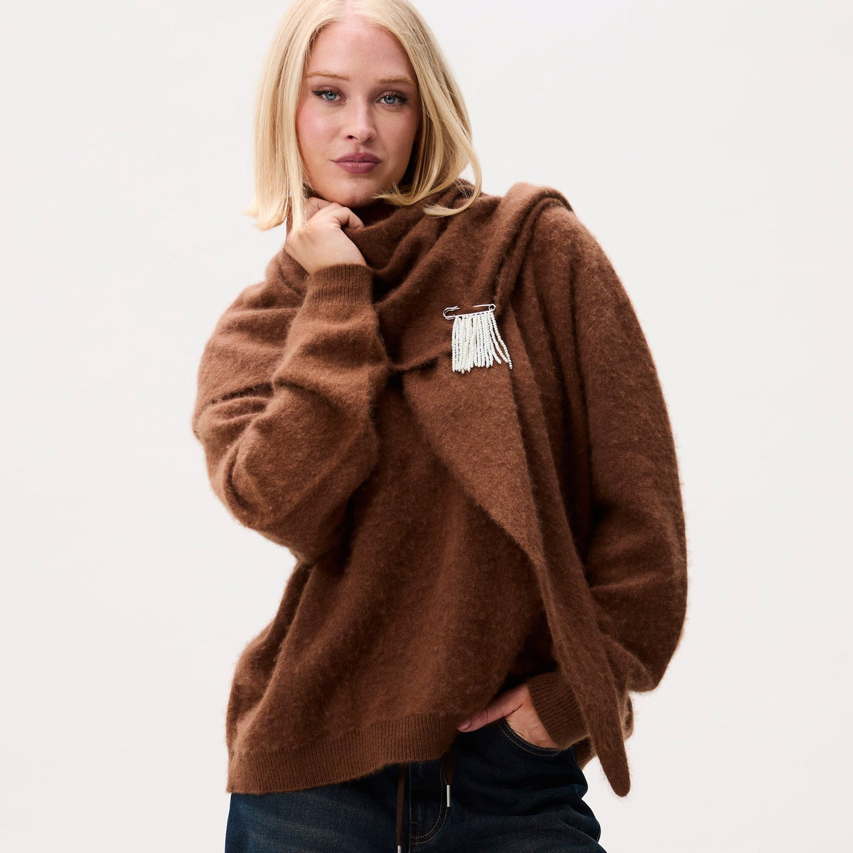 Super Soft Merino Triangle Scarf - Caramel