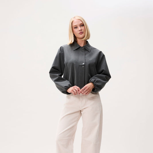 Tuck In Tailored Jacket - Grey Melange