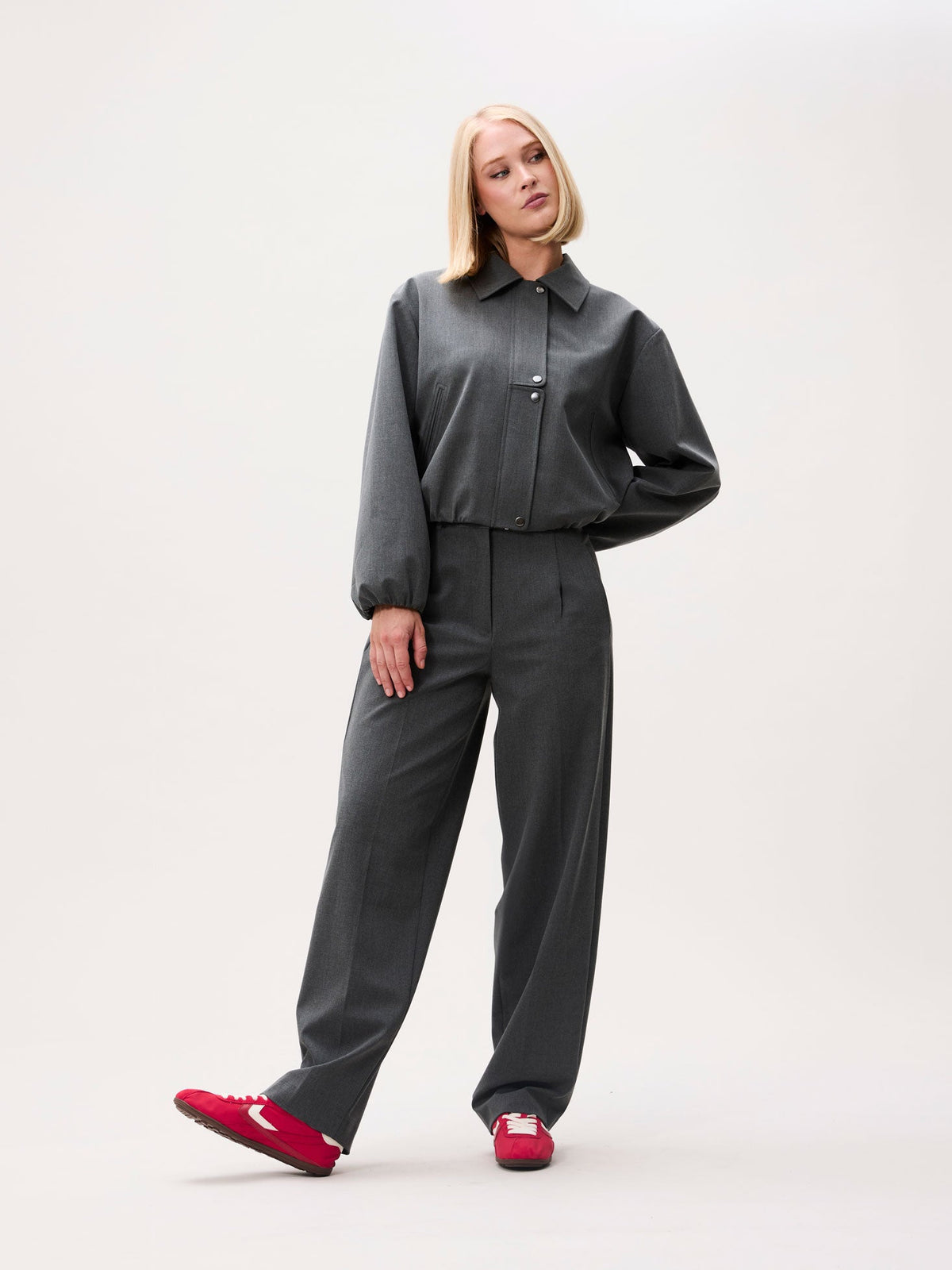 Tuck In Tailored Jacket - Grey Melange