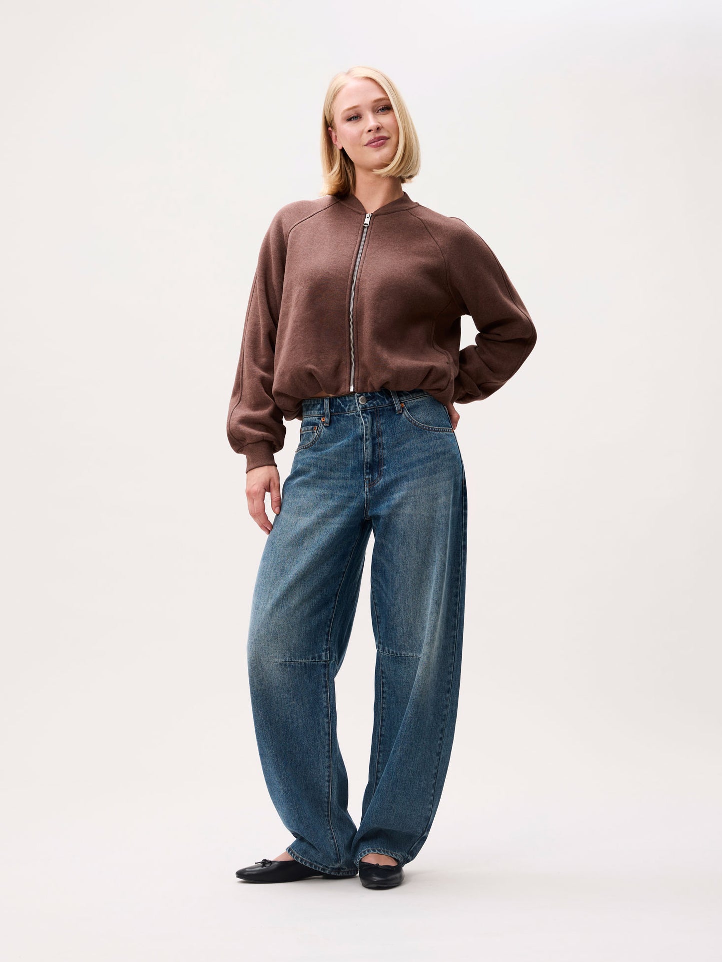 Tuck-in Sweat Cardigan - Brown