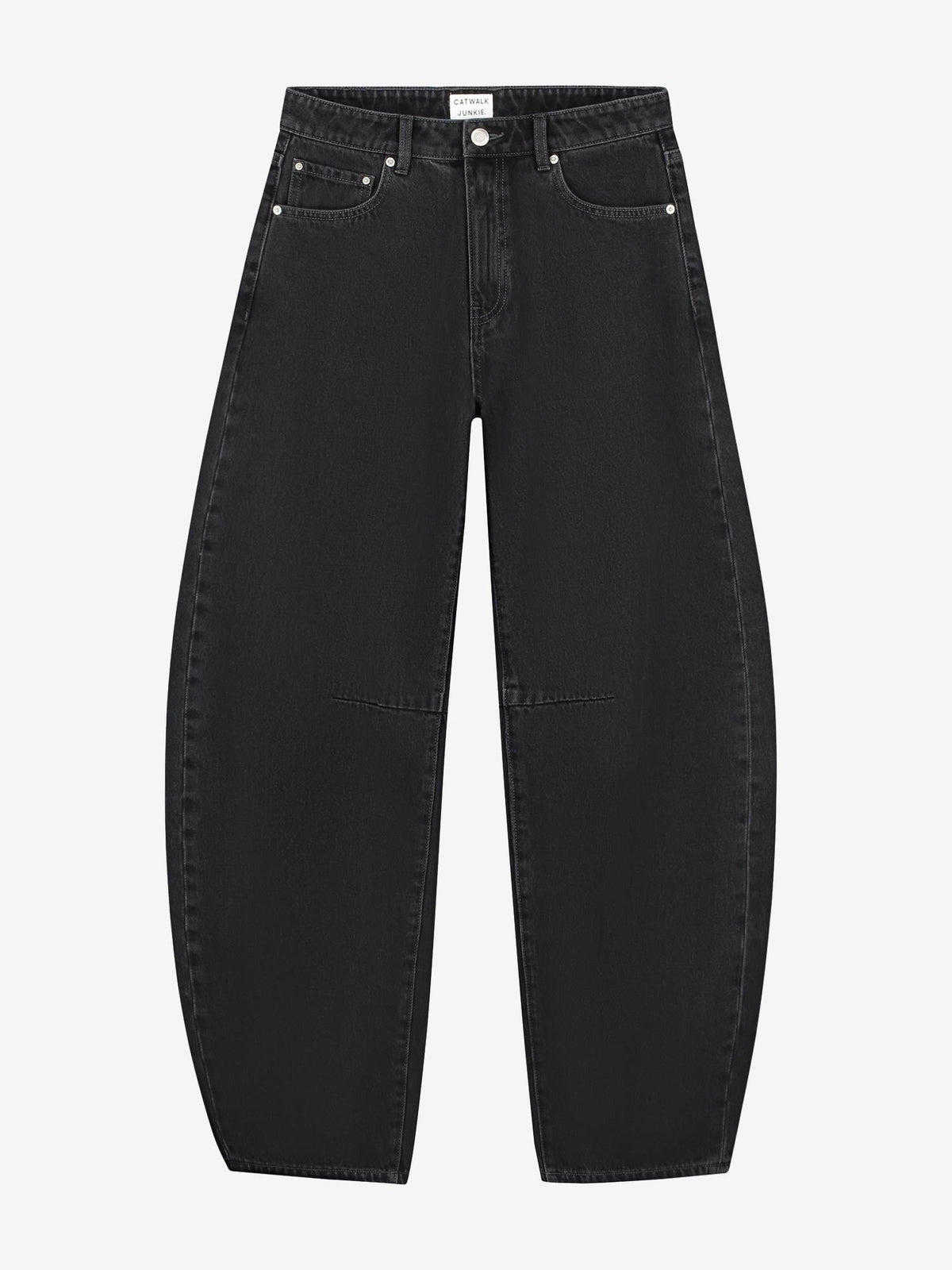 Bold Barrel Fit Jeans - Washed Black