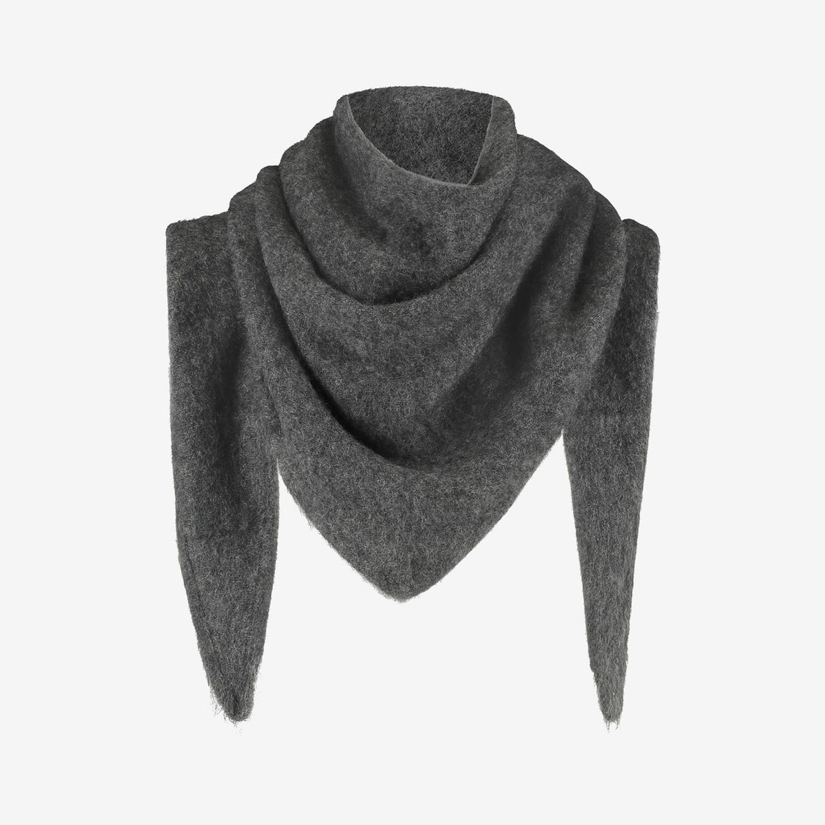 Super Soft Merino Triangle Scarf - Dark Grey