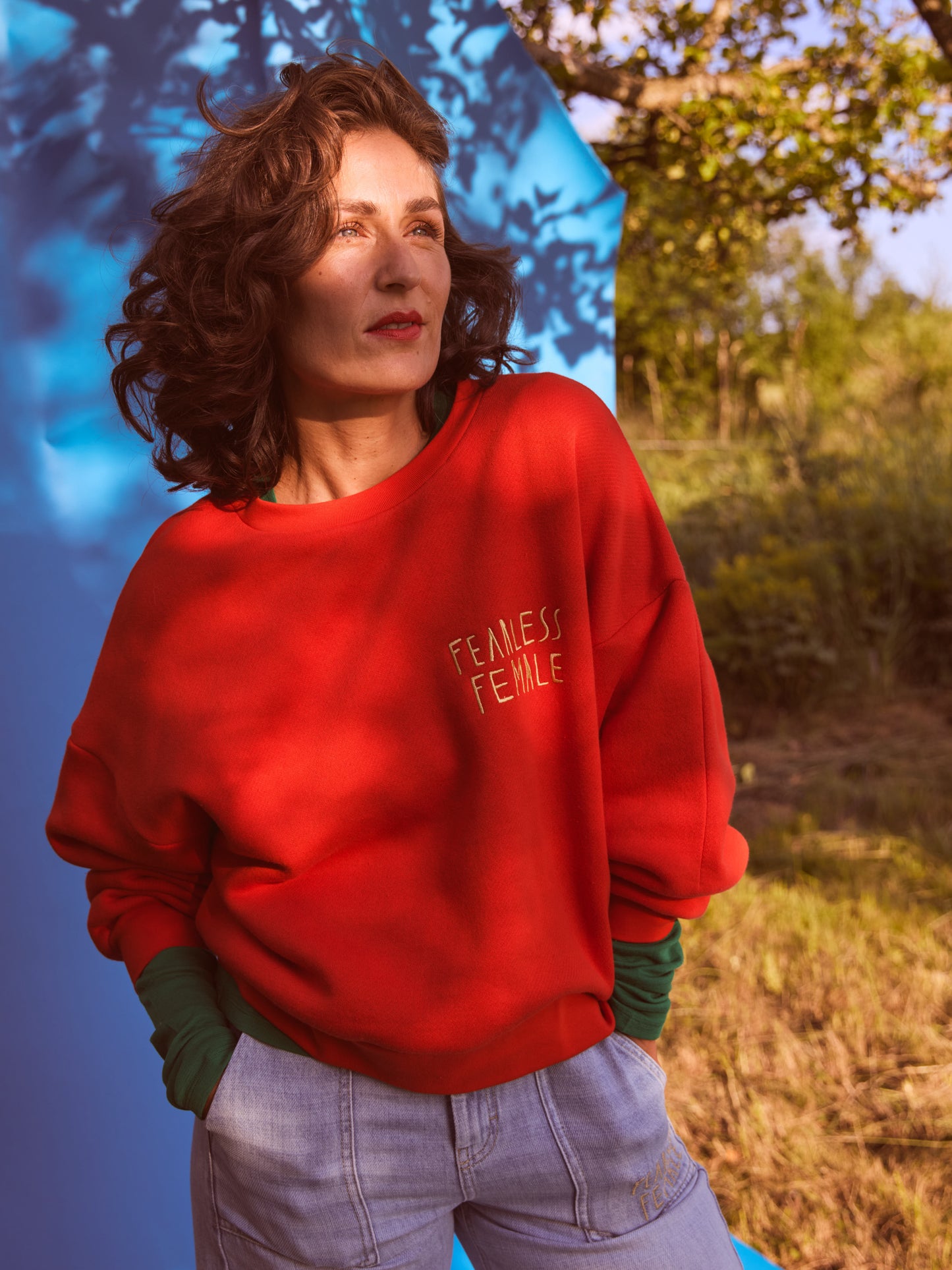 Statement Sweatshirt FEARLESS FEMALE - Fire