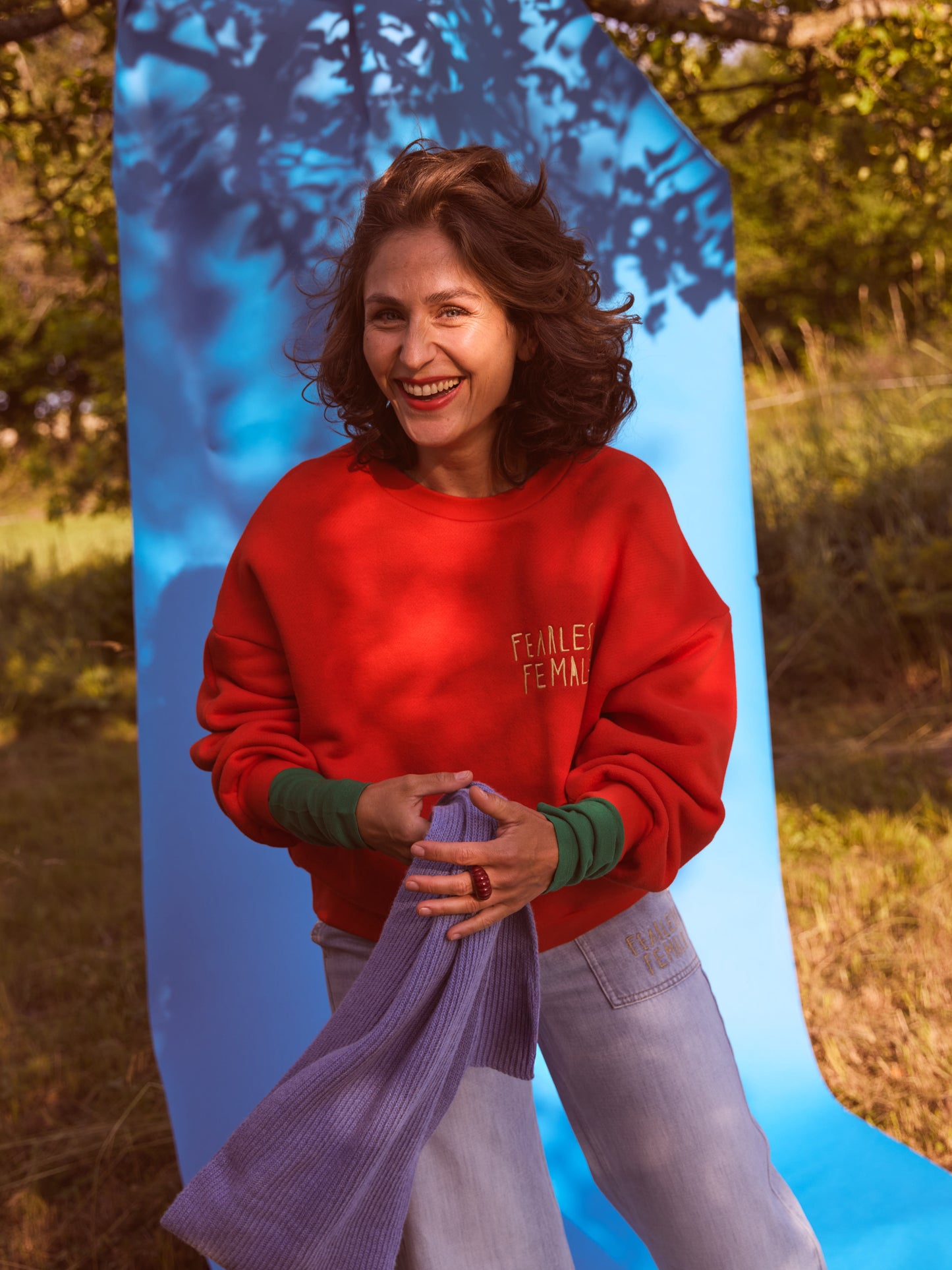 Statement Sweatshirt FEARLESS FEMALE - Fire