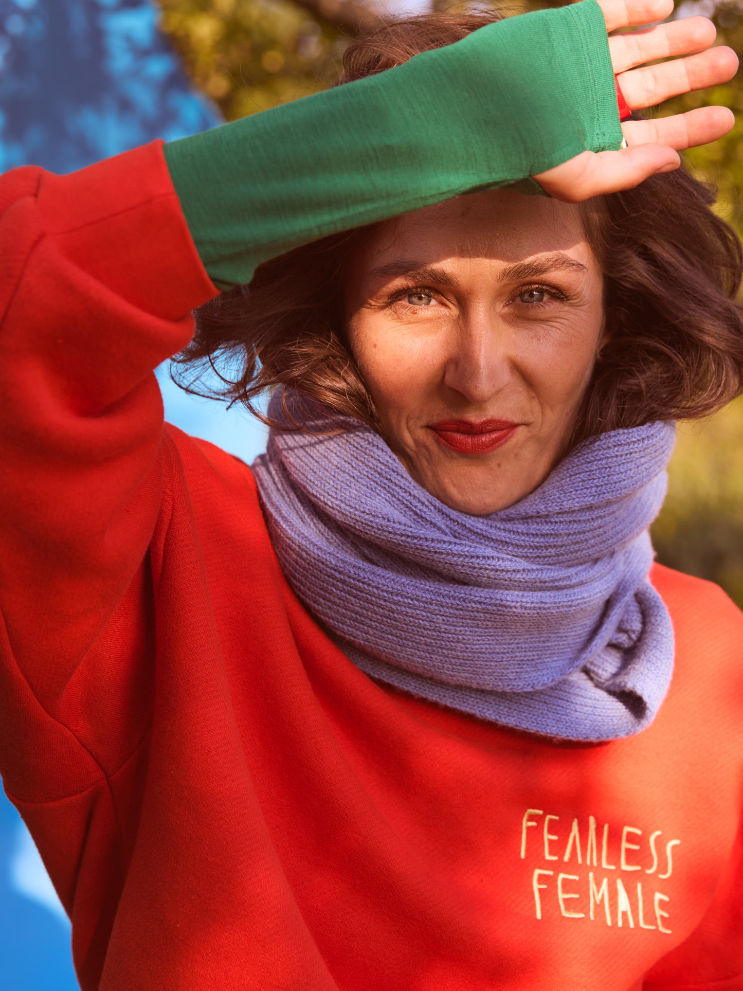 Statement Sweatshirt FEARLESS FEMALE - Fire