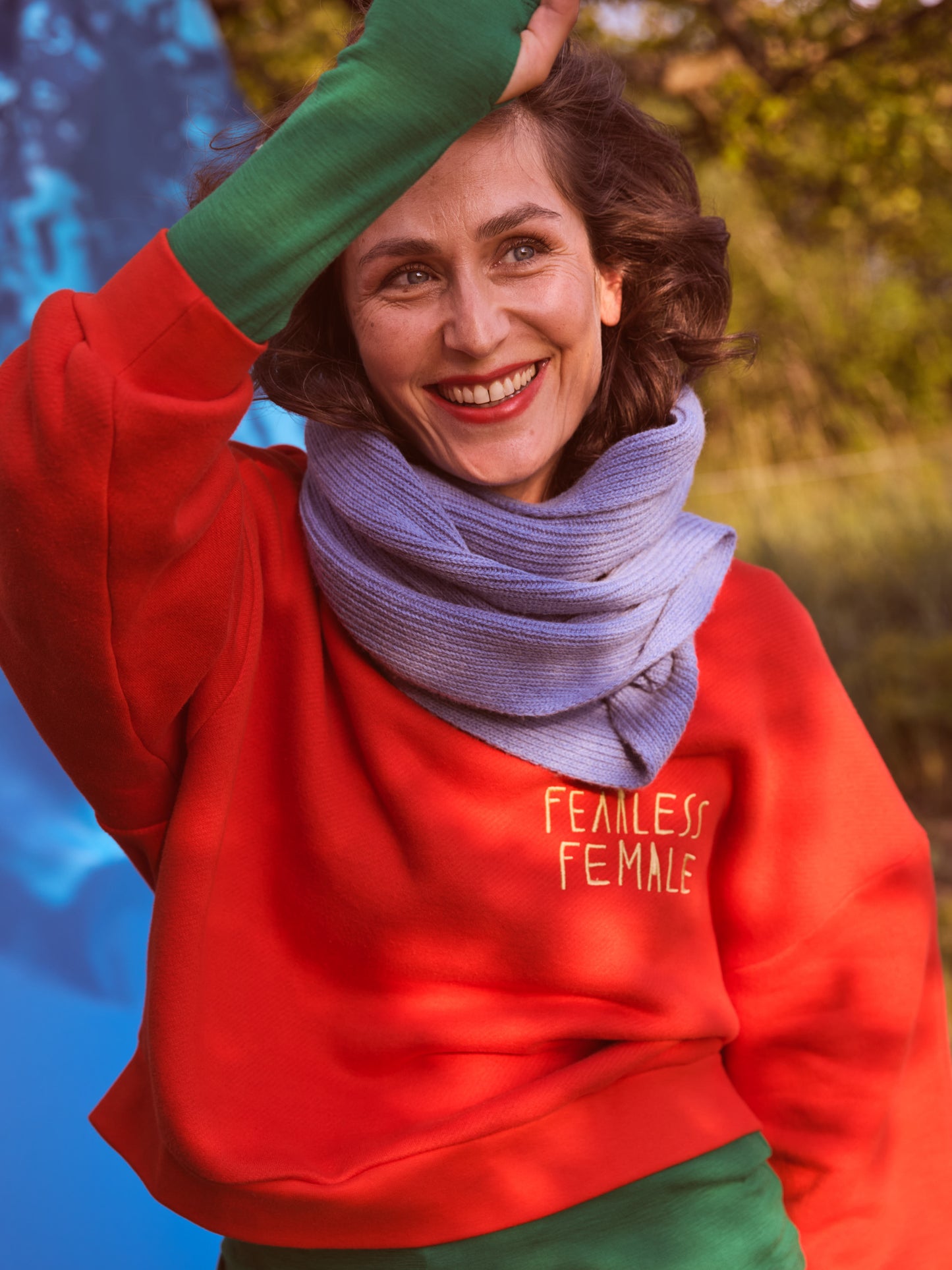 Statement Sweatshirt FEARLESS FEMALE - Fire