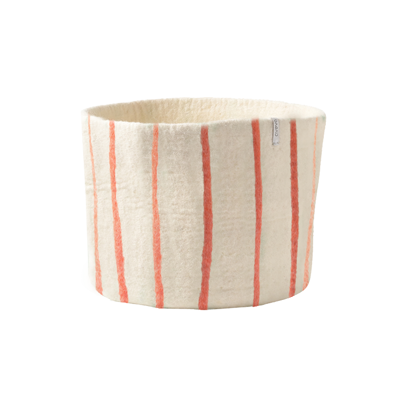 Flower Pot XL - Thin-striped Coral