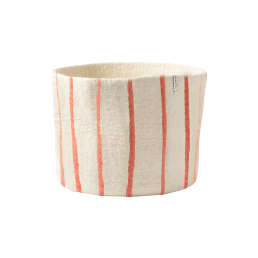 Flower Pot XL - Thin-striped Coral