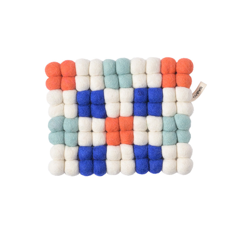 Trivet Rectangular - Coral/Electric Blue