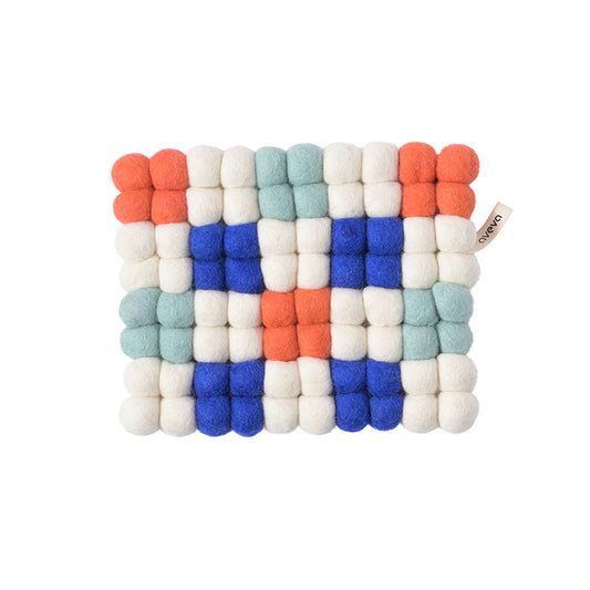 Trivet Rectangular - Coral/Electric Blue