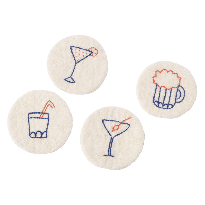 Wool Coasters - Cocktail