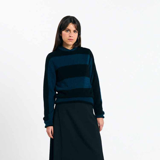 Babol Alpaca Jumper - Striped Blue