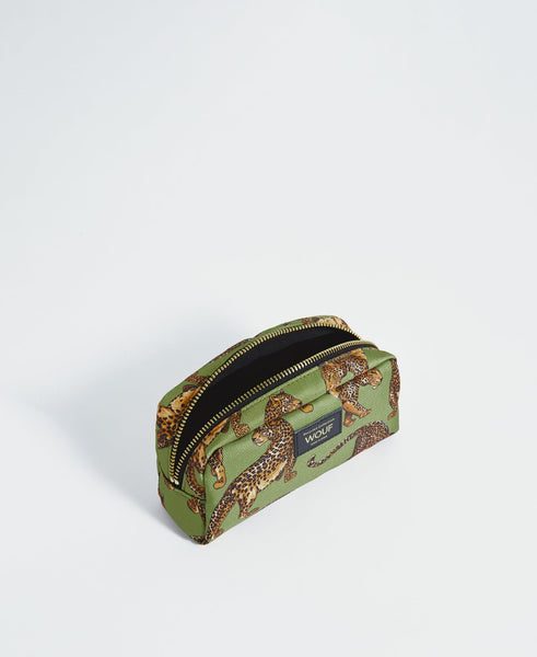 Makeup Bag - Olive Leopard