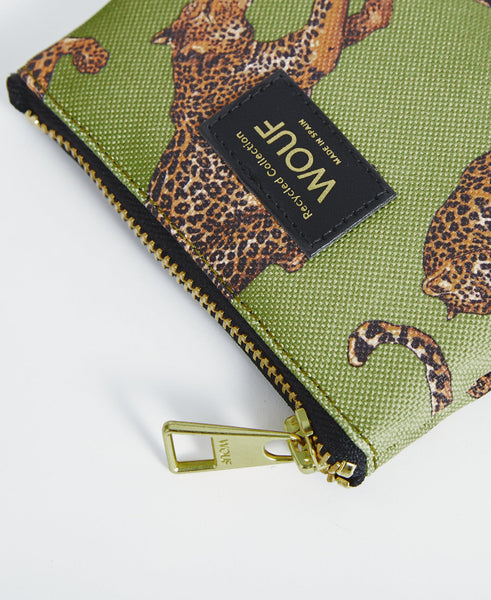 Small Pouch - Olive Leopard