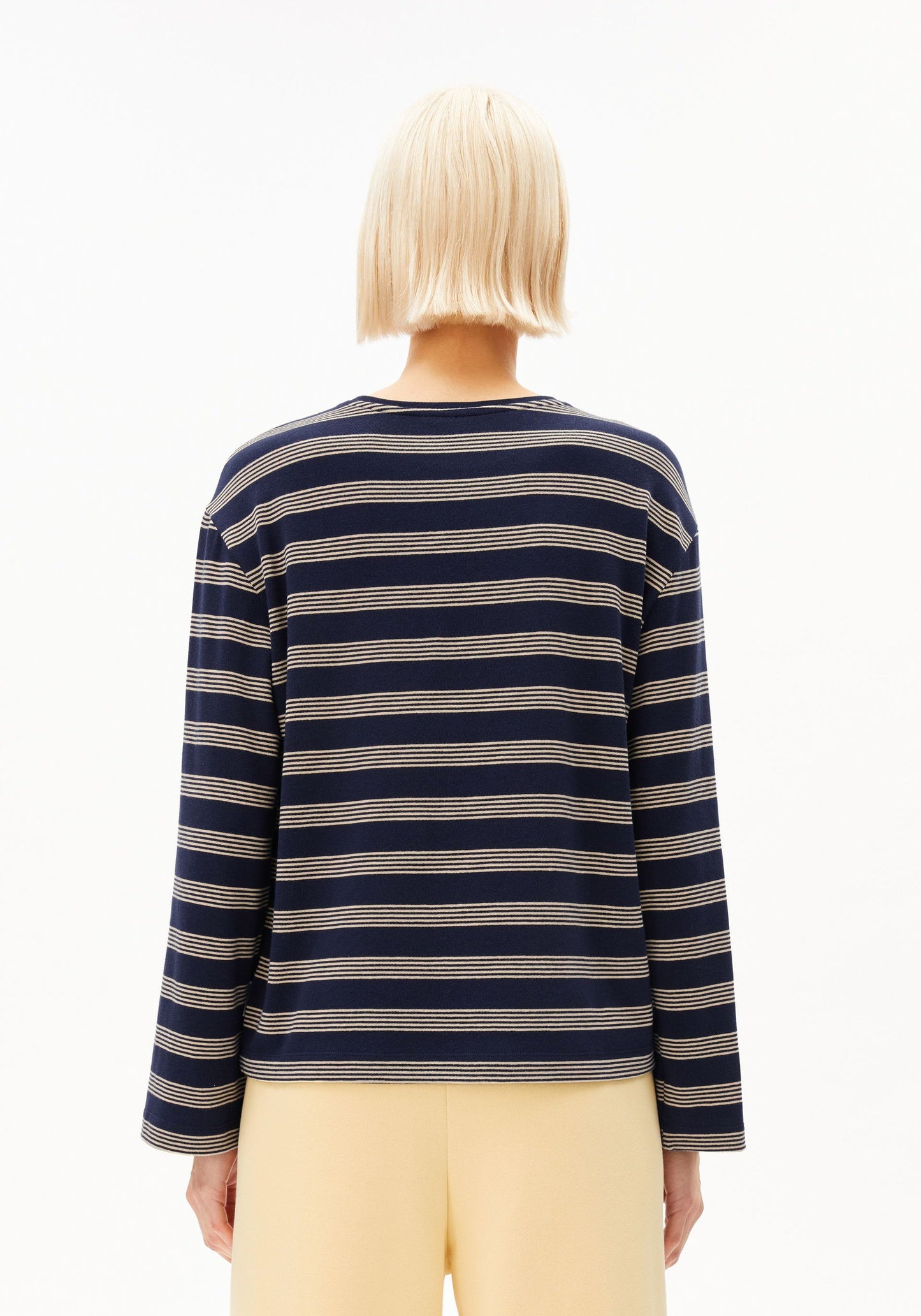 Marynaa Fine Stripe Longsleeve - Tinted Navy/Golden Hay