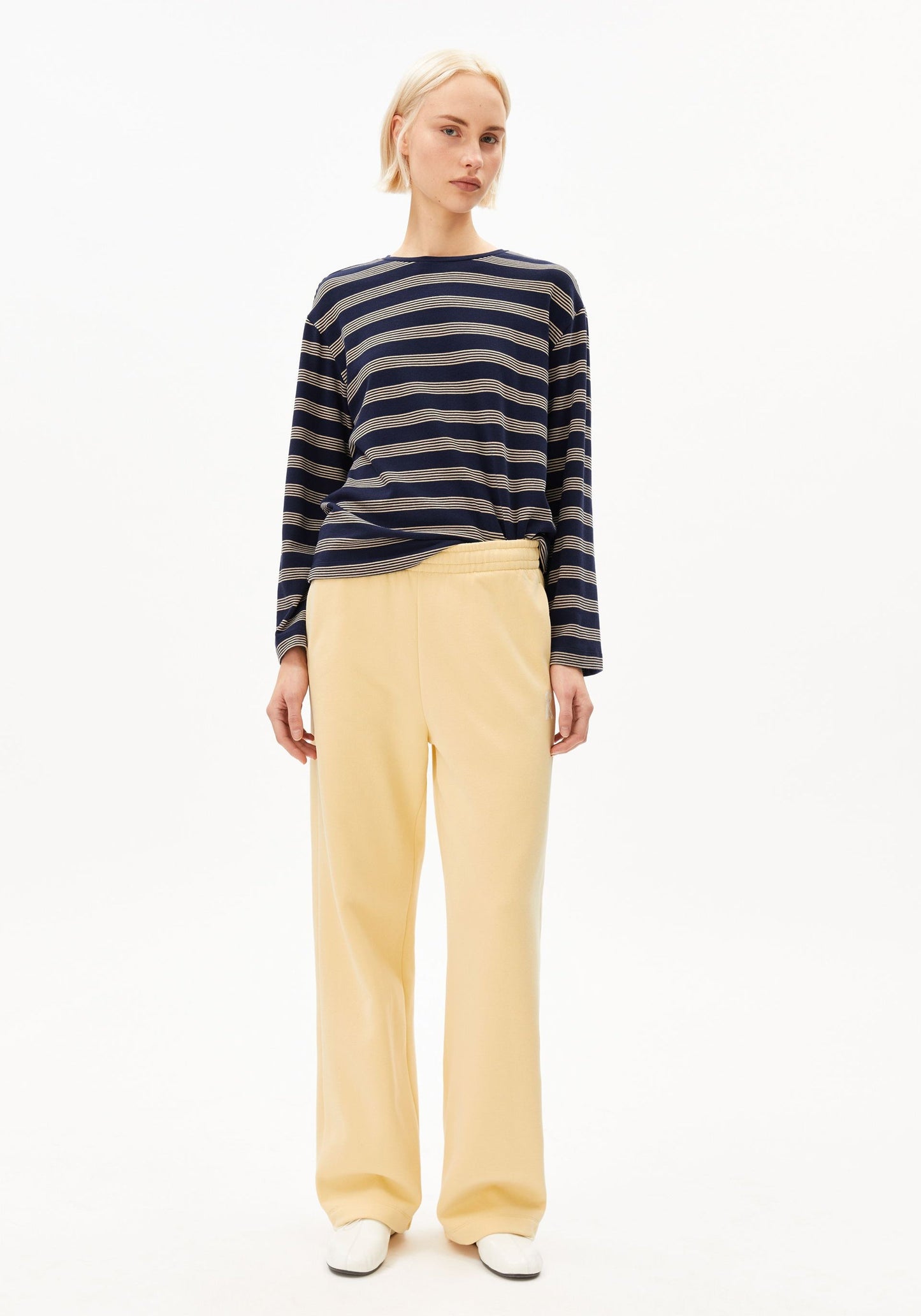 Marynaa Fine Stripe Longsleeve - Tinted Navy/Golden Hay
