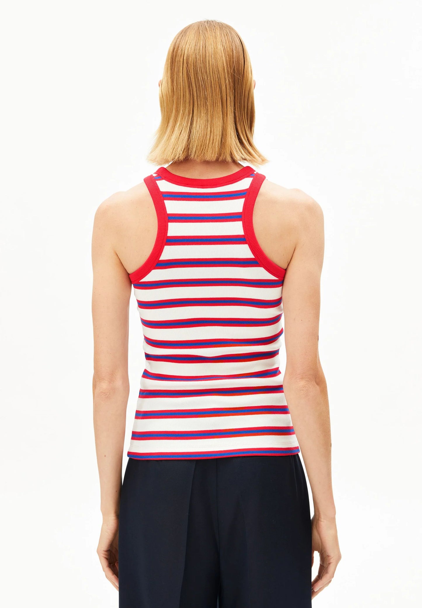 Kanitaa Top Striped - Oatmilk/Mars Red/Dynamo Blue