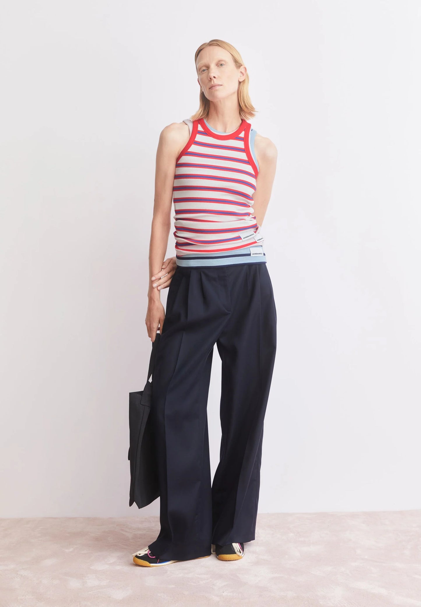 Kanitaa Top Striped - Oatmilk/Mars Red/Dynamo Blue
