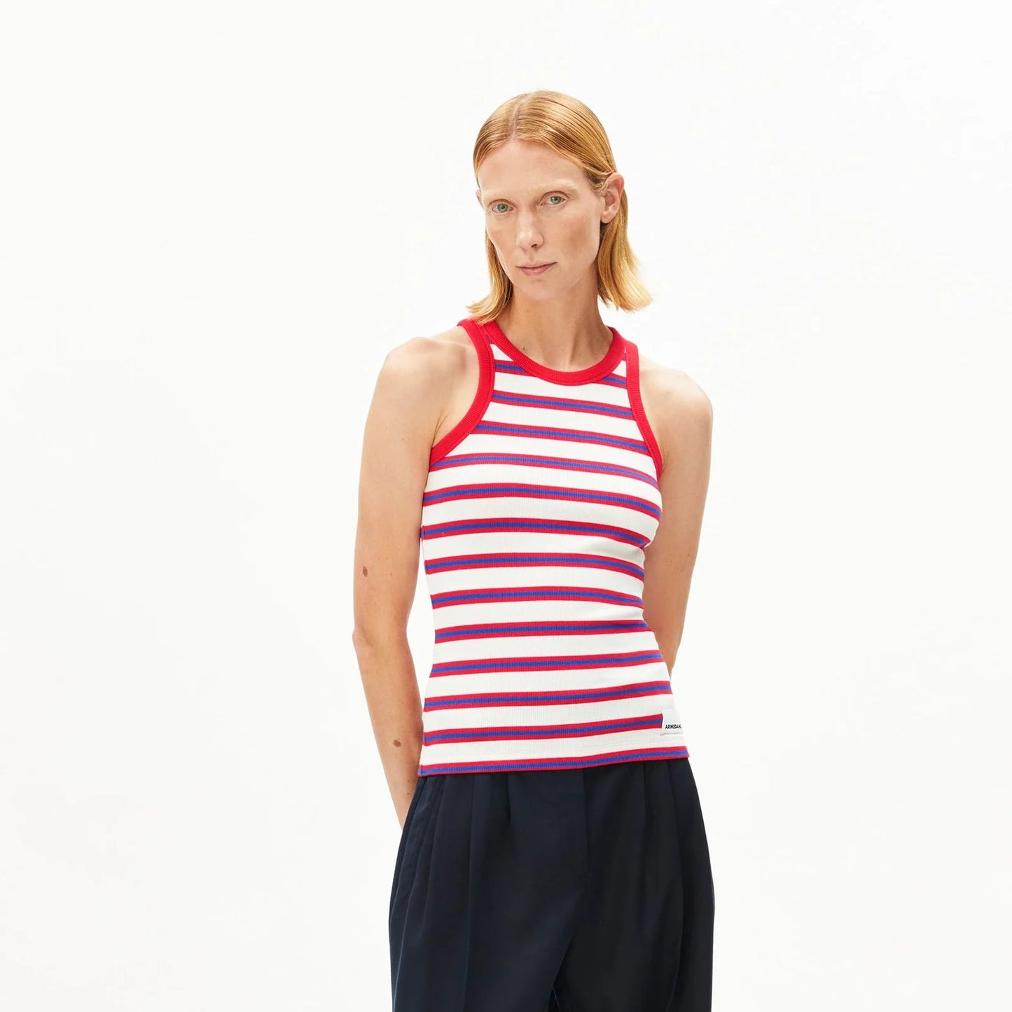 Kanitaa Top Striped - Oatmilk/Mars Red/Dynamo Blue
