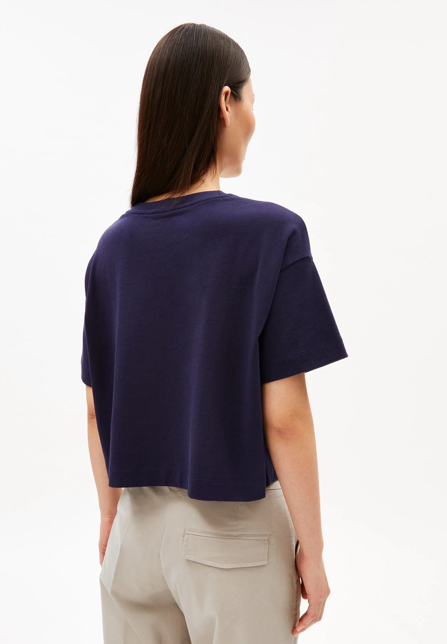 Albertaraa Boxy Tee - Tinted Navy